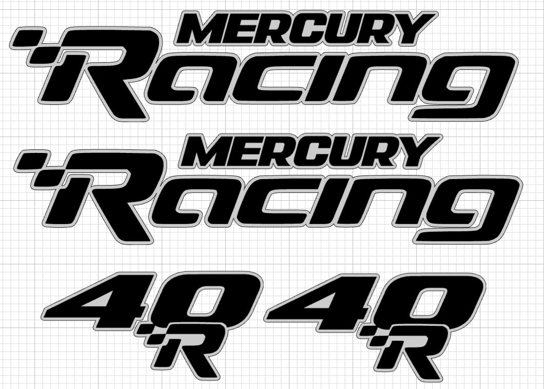 Mercury Racing Decal Set for 59ci Mercury